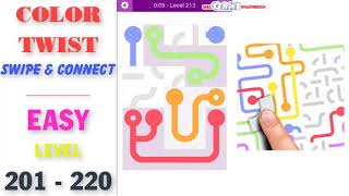 Color Twist Swipe & Connect  | EASY | Level 201 - 220 Walkthrough | SkillGameWalkthrough screenshot 5