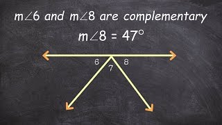 Given complementary angles and a straight angle find the missing angle - Math answers