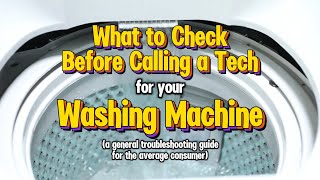 What to Check Before Calling a Tech: Washing Machines