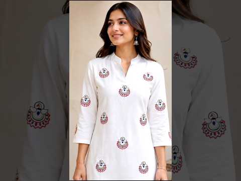 Easy Kurti Embroidery Design | Peacock Hand Embroidery Design on Kurti #shorts
