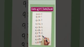 Table of 9 (mathtrick)