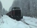 Тепловоз ТУ7-1827 с грузом отправляется со ст. Оршино