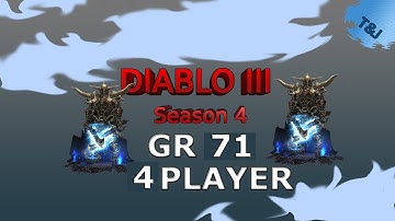 Diablo 3 Greater Rift 71 - 4 player - Season 4 - Barb POV(Zdps)
