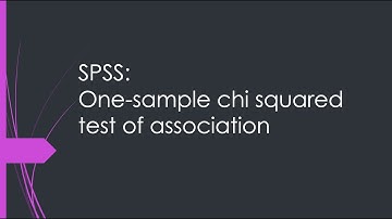 SPSS: One Sample Chi Square Test