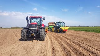 Preparing soil using a case ih puma 170 cvx and 3.0m wide struik
rotary tiller.potato planting john deere 6130r with kverneland front
tank ( for ...