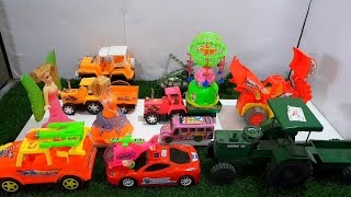 New Toy Tractor Cartoon Video | Helicopter Tractor Bus Jeep Video