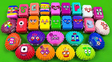 Numberblocks: Finding Hidden Slime Suitcase, Shell Coloring Clay with Alphabet Lore! Satisfying ASMR
