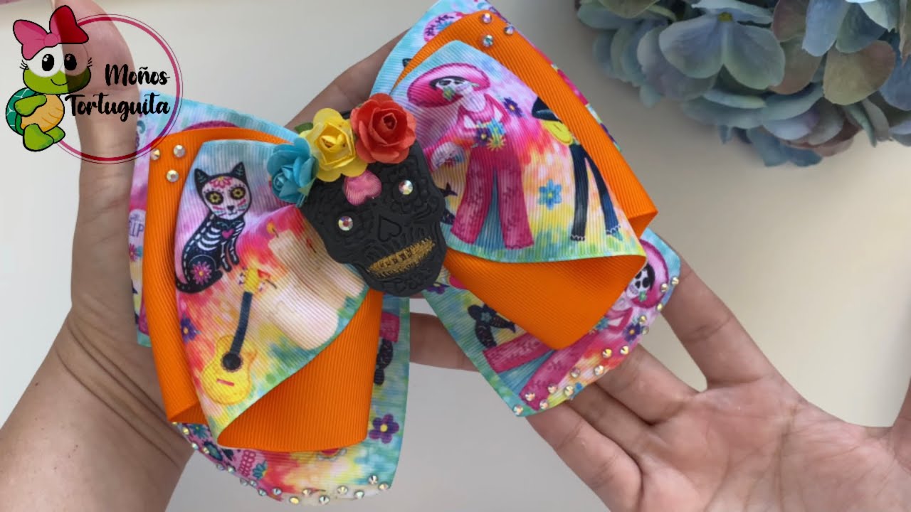 Катрина / бант в виде черепа с лентами 7,5 см / 3 дюйма