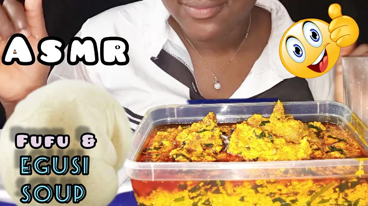 ASMR EGUSI SOUP & FUFU WITH BEEF | PORK | FISH MUKBANG - AFRICAN FOOD | Eñ Rosina Eats