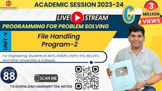 PPS88: File Handling | Program to Write a String in to File and Display Written Data