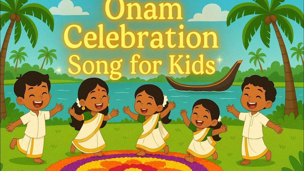 🎶 Onam Celebration Song for Kids | Happy Onam Rhyme 🌸 Kerala Festival