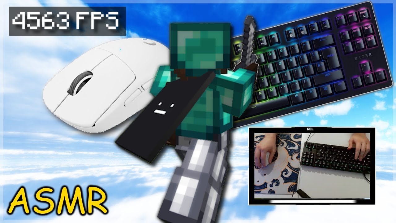 Thocky Keyboard + Mouse Sounds ASMR with [HANDCAM] | Hypixel Bedwars 