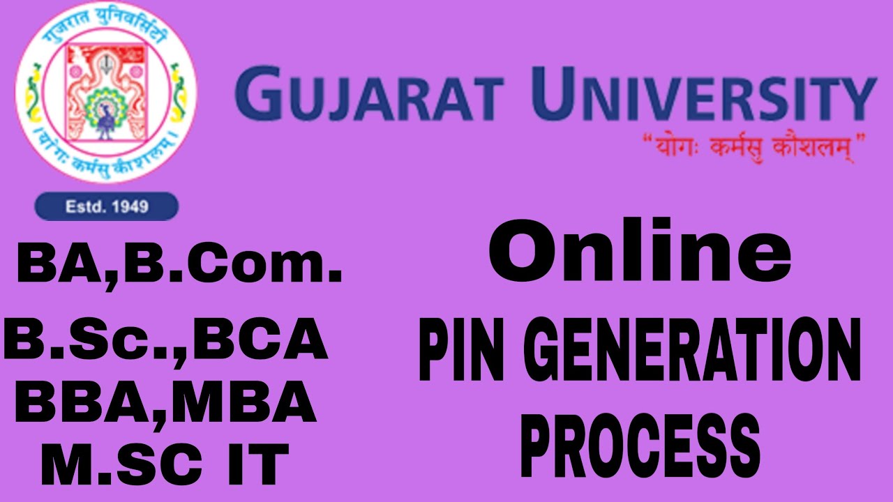 B.Com,BBA,BCA,BA, Admission PIN 2020 | PIN Generation | GUJARAT UNIVERSITY 