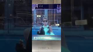 Audrey Hepburn at the entrance of the Tiffany &amp; Co store New York