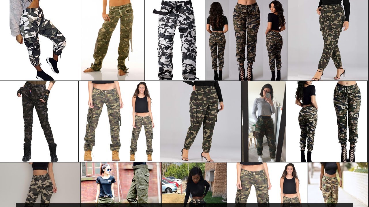 Women's Cargo Pants Camo Zipper Trousers with Pockets Casual Sweatpants  High Waist Military Army Camouflage Print Jogger Plus Size - Walmart.com