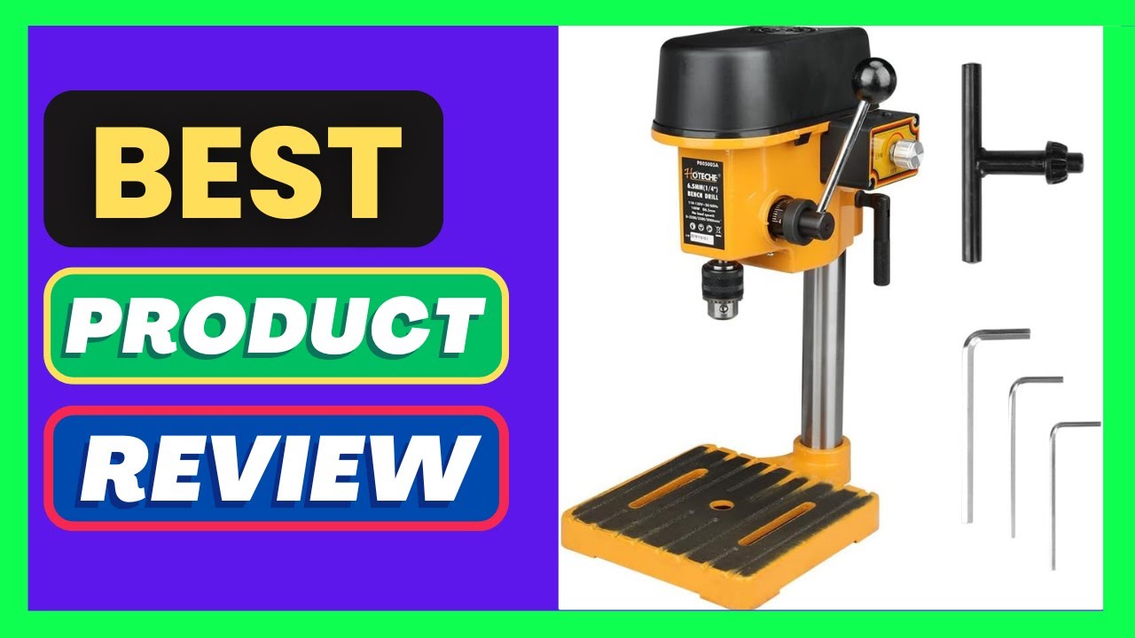 Hoteche Variable Speed Mini Benchtop Drill Press with 1/4-Inch Chuck