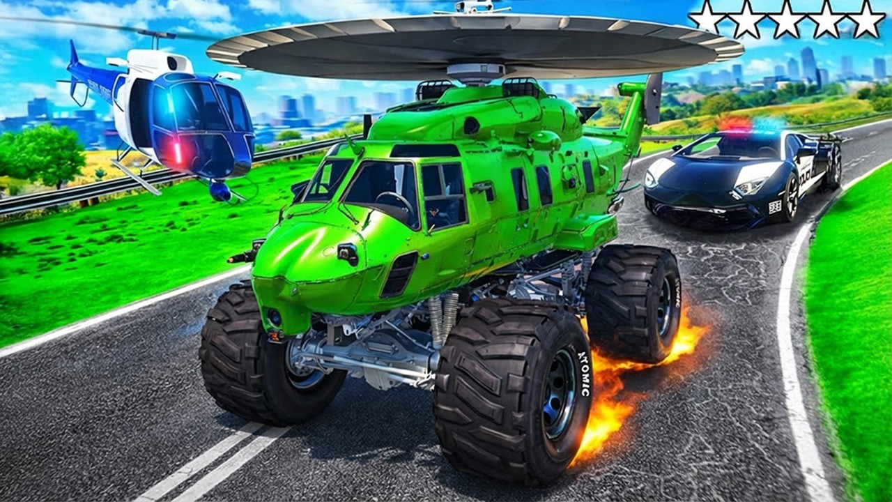 POLIZEI verfolgt HELIKOPTER OP AUTO in GTA 5! (Polizei vs. Dieb)