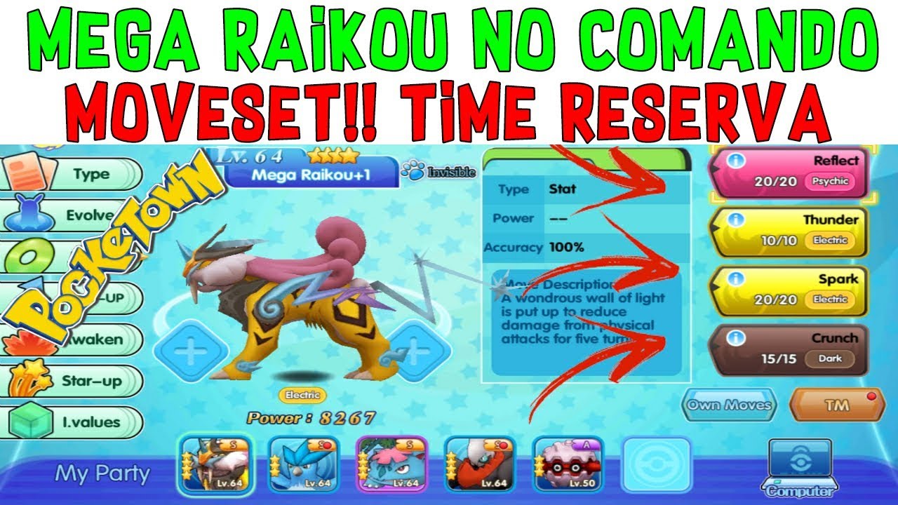 POCKETOWN: Mega Raikou No comando! Time Reserva ( Moveset e mais) - YouTube