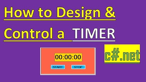 How to design and control the TIMER in c# application