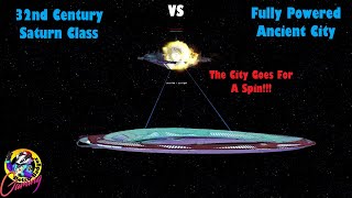 32nd Century USS Gateway VS ANCIENT CITY | Spinning City! | Star Trek Starship Battle |