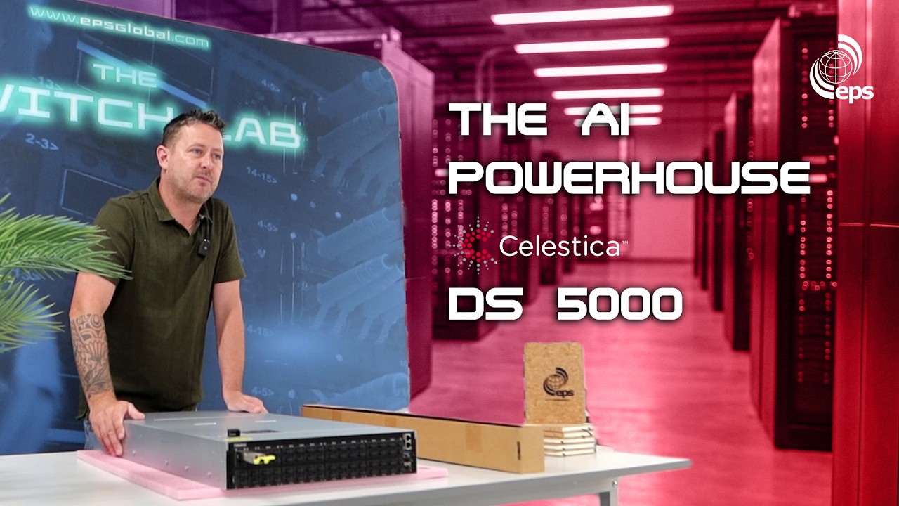 Barry McGinley unboxing the Celestica DS5000 800G OSFP switch