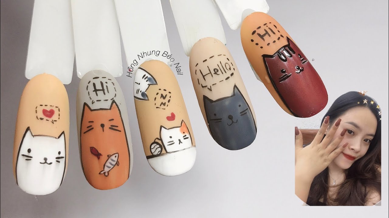 DRAWING GORGEOUS CARTOON NAIL BY GEL  AnaTran Nail  YouTube