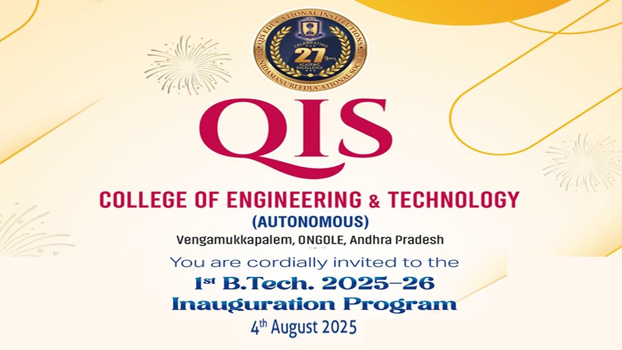 Ist B.tech Inaguration Program | QIS College Of Engineering and Technology | Best EngineeringCollege
