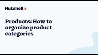 Products: How to organize product categories