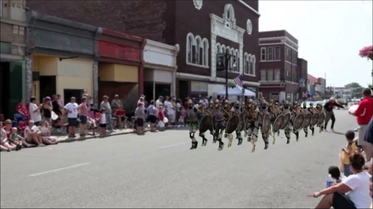 Clown parade, Skeleton army marching in the Red Skelton parade in