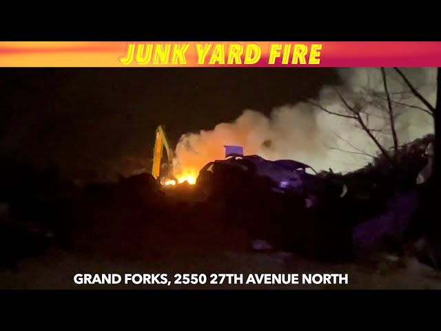 Wednesday Night Junk Yard Fire In Grand Forks
