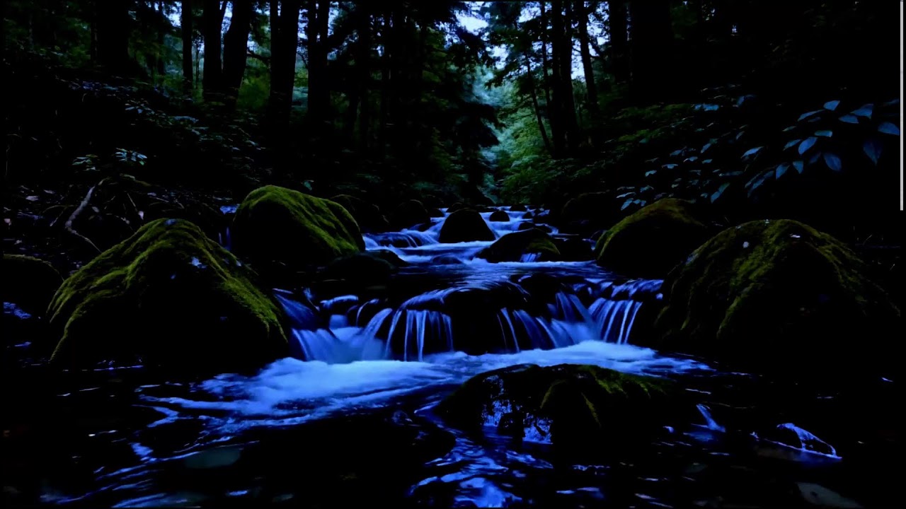 Dark Forest River Sounds at Night | Deep Sleep in 5 Minutes • Powerful Natural White Noise