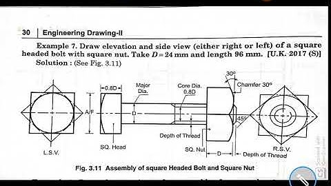 Square headed bolts with square nut // ED-II // by Vipin Sir