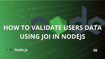 HOW TO VALIDATE USERS DATA USING JOI IN NODEJS