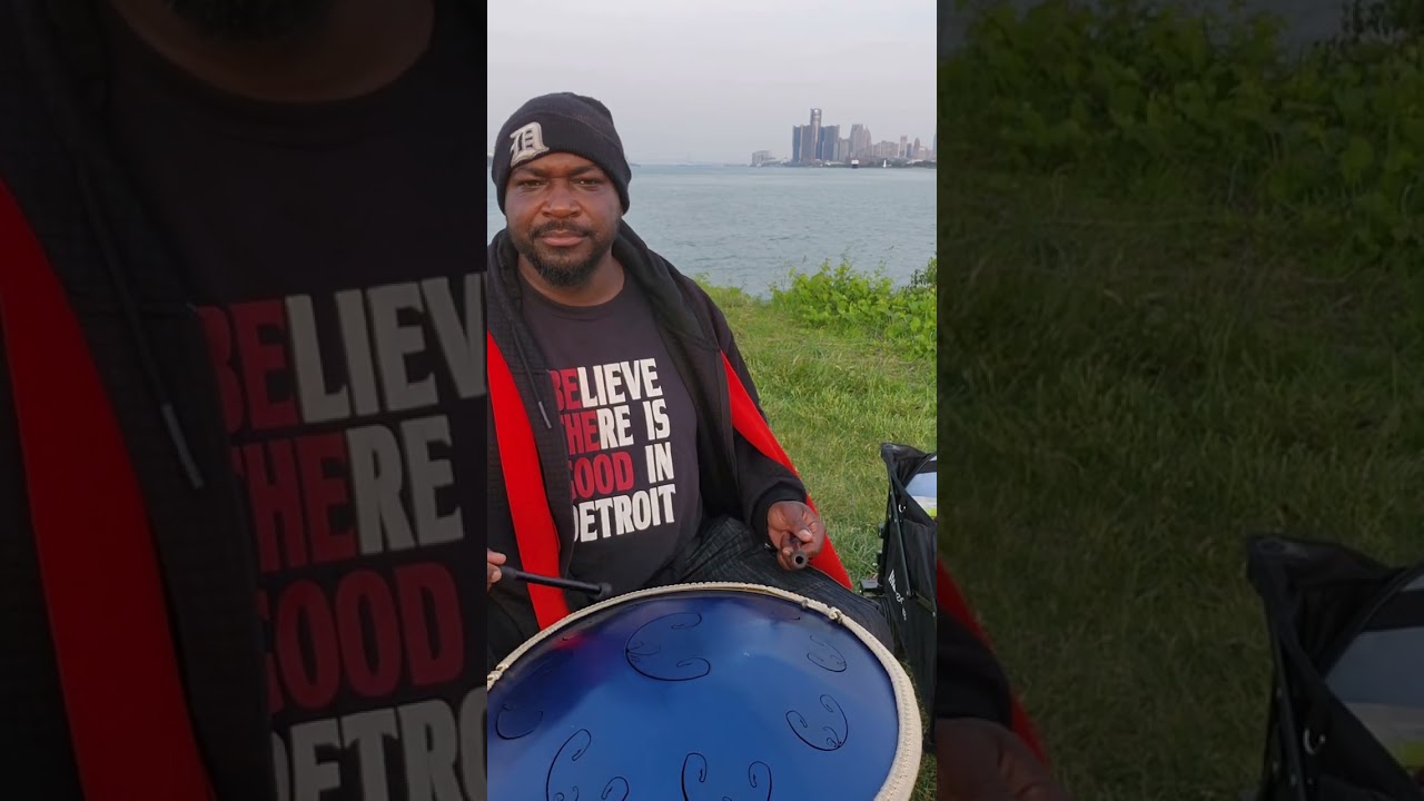 Hanging out on Belle Isle practicing my Golden Arcadia drum