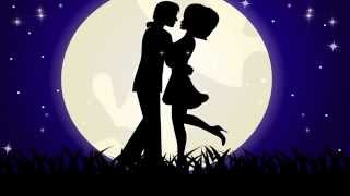 Футажи. Футаж любовь.. луна.. поцелуй.. пара..
