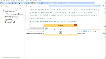 Download Average And Sum Using JOptionPane