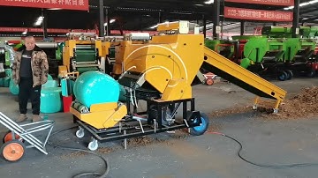 Mini Round Baler Wrapper Machine | Belt Forage Baler Operation