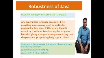 Robustness Features of java