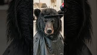 haircut black bear#AIVideo #AIGenerated#FunnyVideo #ViralVideo #Trending #FYP #ForYou #FunnyAnimals
