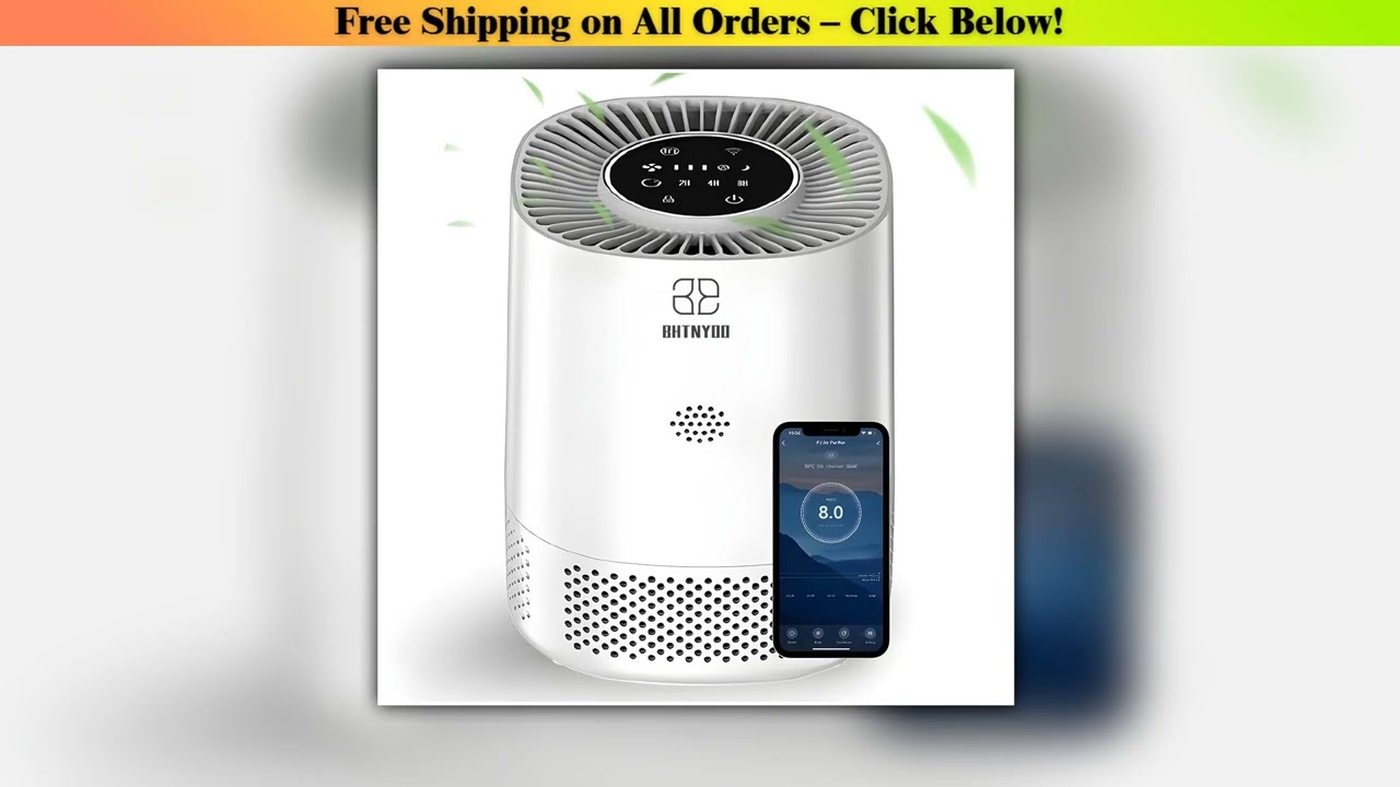 Air Purifiers for Bedroom, BHTNYOO-H13 HEPA Air Filter, PM2.5 Air Purifier Portable Indoor Odor