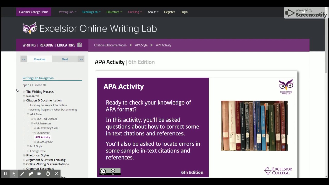 Apa Activity Excelsior College Owl Youtube 