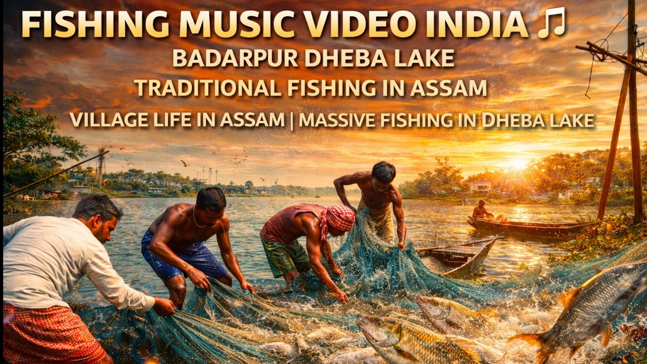 🎶FISHING MUSIC VIDEO IN BADARPUR DHEBA LAKE, ASSAM, INDIA, VIRAL VIDEO, #rupakjyoti
