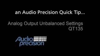 QT135 - Analog Output Unbalanced Settings