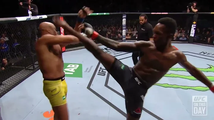 Israel Adesanya attempts Axe kick on Anderson Silva at UFC 234 #ufc #adesanya #axekick