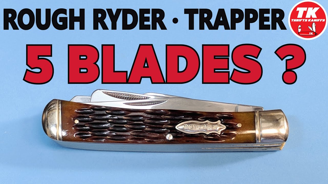 Rough Ryder Amber Jigged Bone 5 Blade Trapper Pocket Knife RR1099