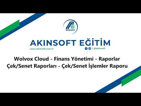 WolvoxCloud - Finans Yönetimi - Raporlar - Çek/Senet İşlemleri - Çek/Senet İşlemler Raporu