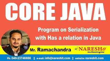Core Java Tutorials | Program on Serialization with Has a relation in Java | Mr.Ramachandra