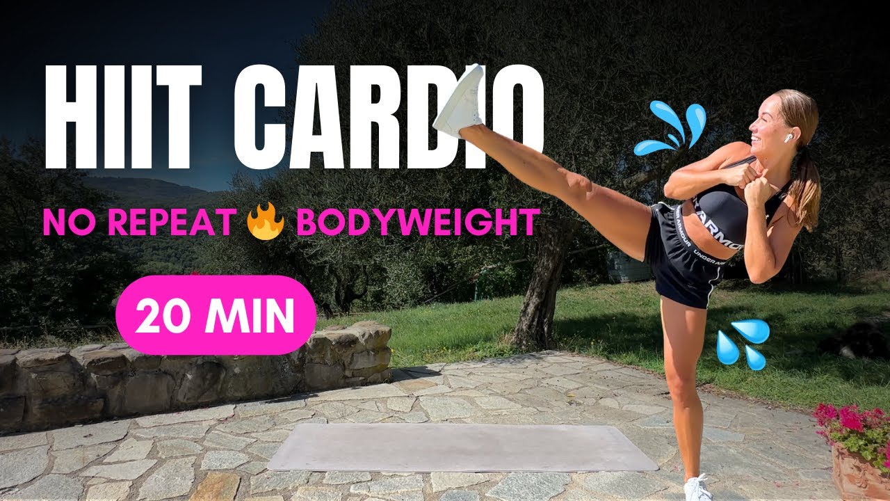 20 Min Intense HIIT Cardio 🔥 No Repeat Bodyweight Workout at Home - YouTube