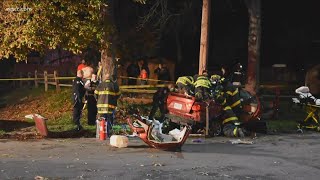 Lockport car chase crash, gunshots fired