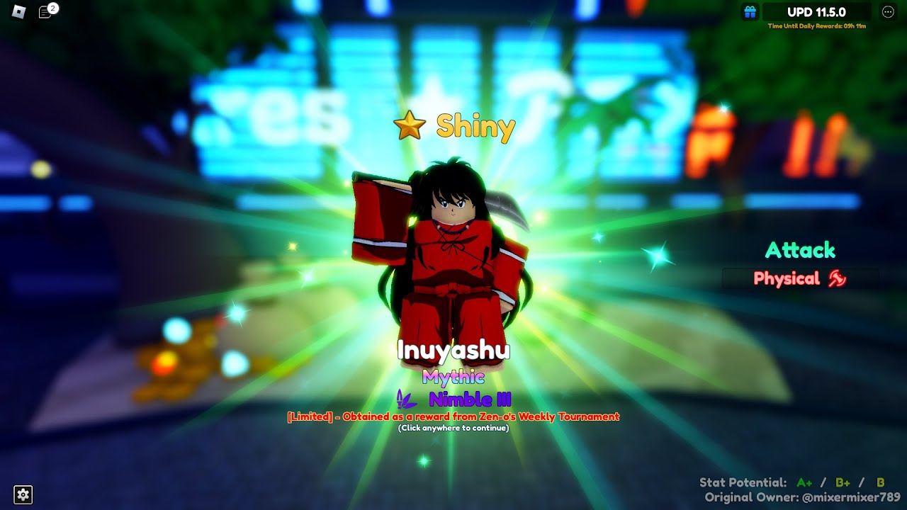 Anime Adventures Roblox Shiny/Unobtainable/Limited Units